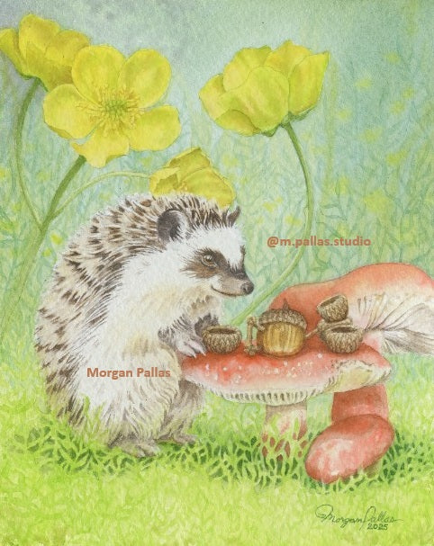 "Tea Time With Miss Hedge" Limited Edition Fine Art Reproduction