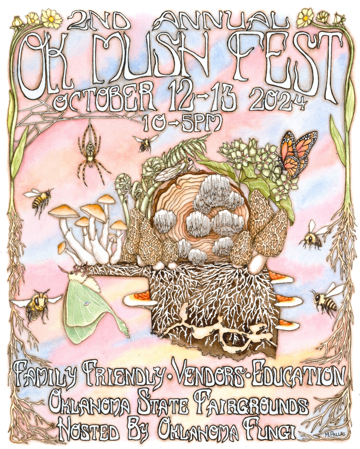 "Oklahoma Fungi Mushroom Festival Flyer" Limited Edition Fine Art Reproduction