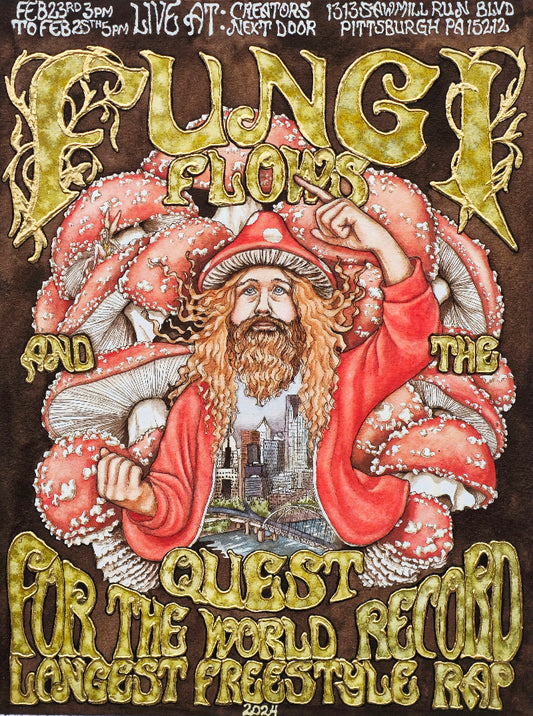 "Fungi Flows World Record Flyer" Limited Edition Fine Art Reproduction